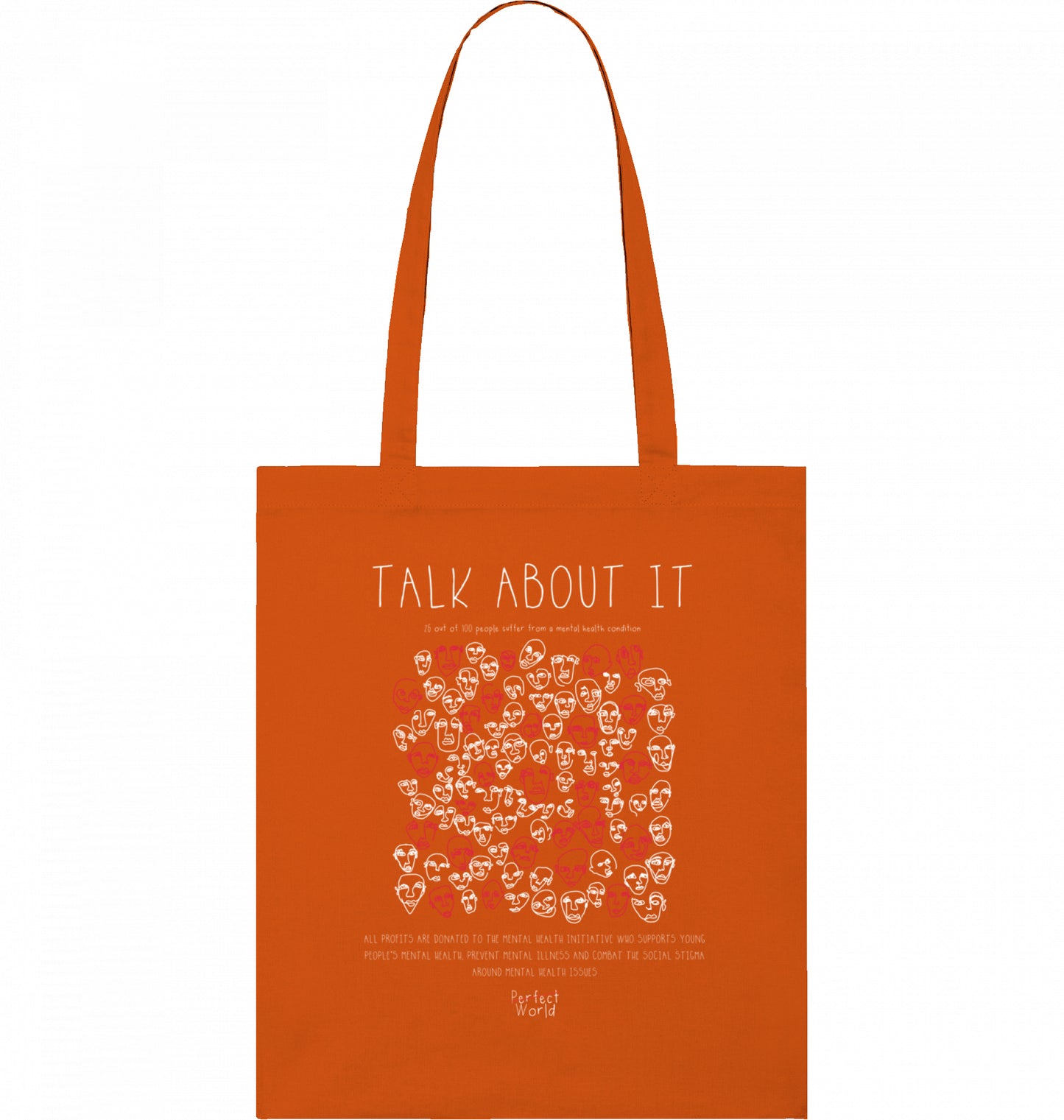TALK ABOUT IT Organic Tote Bag Bright Orange