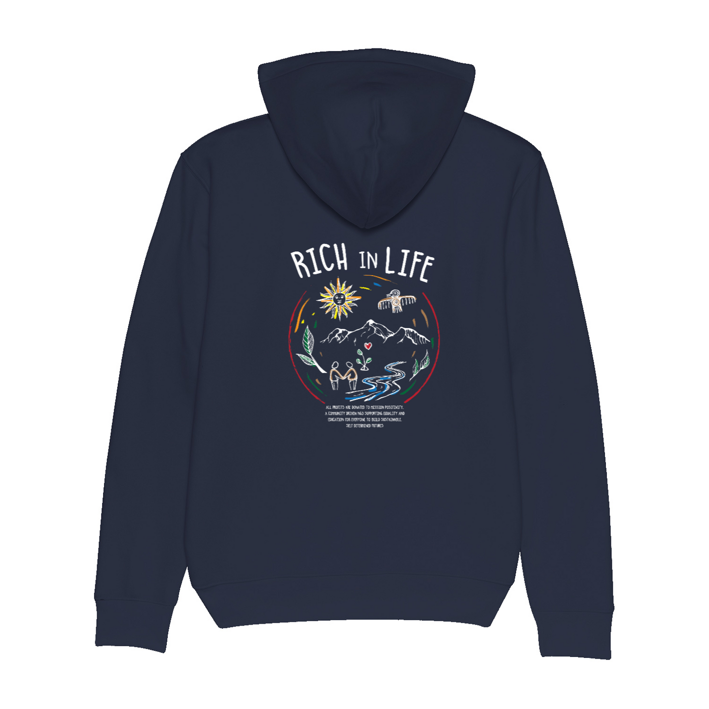 RICH IN LIFE Organic Hoodie French Navy | Stanley&Stella