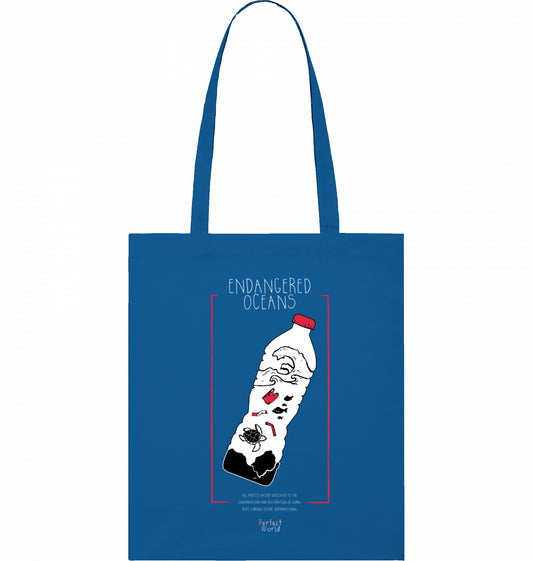ENDANGERED OCEANS Organic Tote Bag Royal Blue
