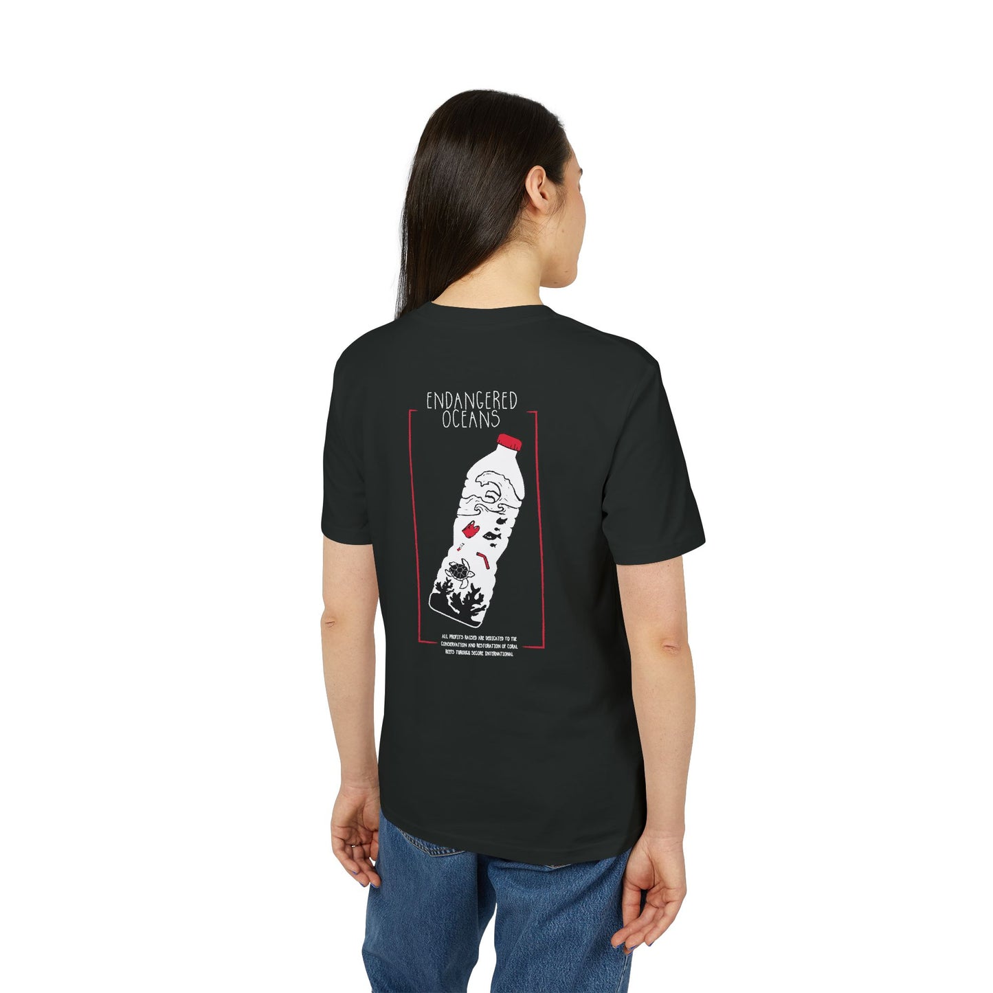 T-Shirt — “Endangered Oceans” Graphic Tee (Save Marine Life Bottle Design)