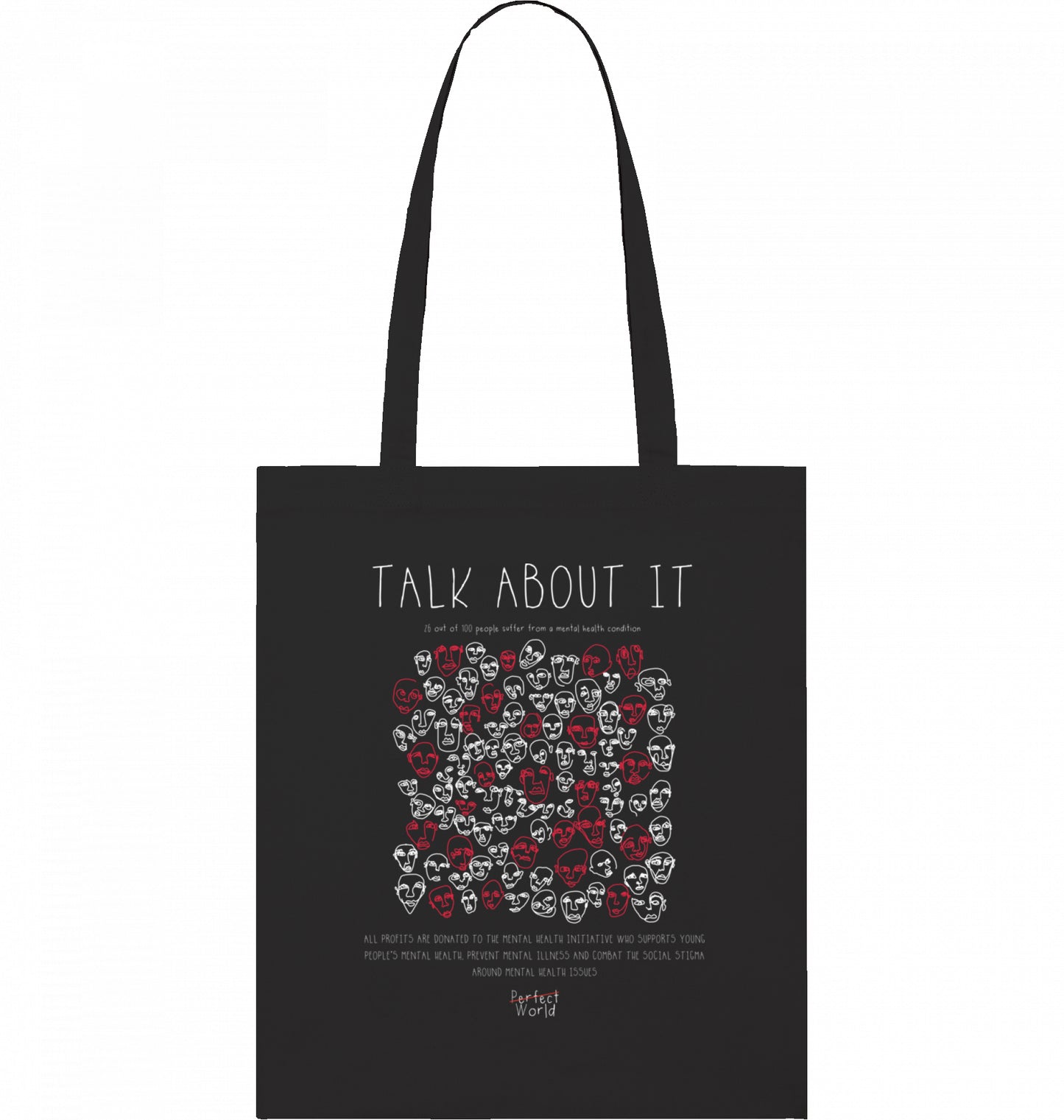 TALK ABOUT IT Organic Tote Bag Black