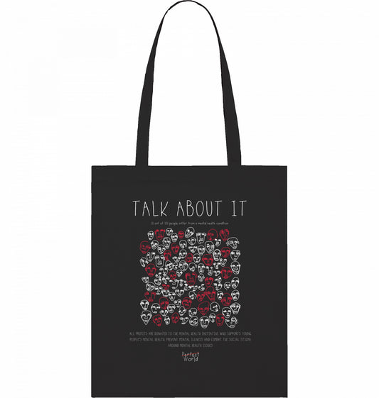 TALK ABOUT IT Organic Tote Bag Black