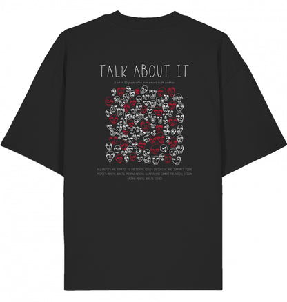 TALK ABOUT IT Organic Oversized Shirt Black