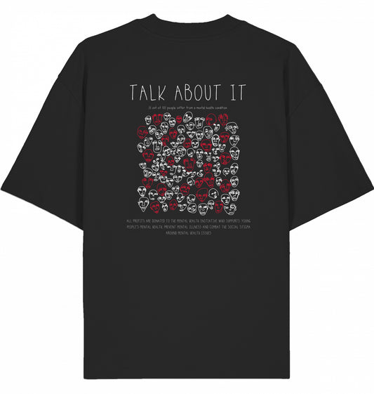 TALK ABOUT IT Organic Oversized Shirt Black