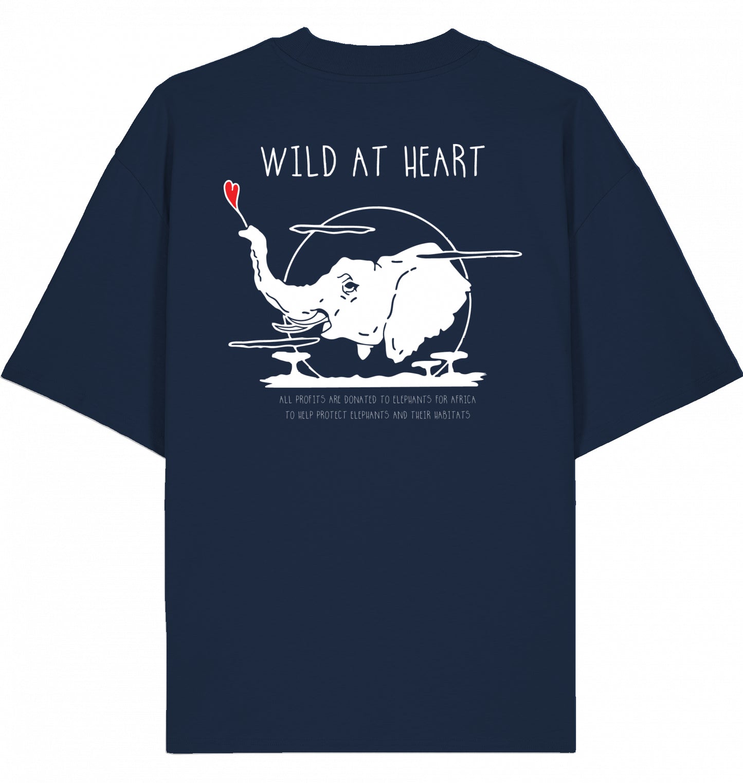 WILD AT HEART Organic Oversized Shirt French Navy