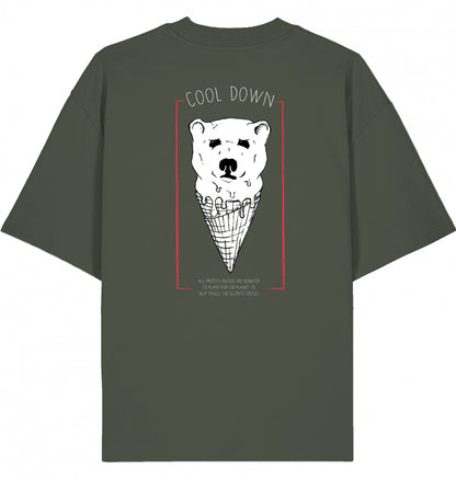 COOL DOWN Organic Oversized Shirt Khaki