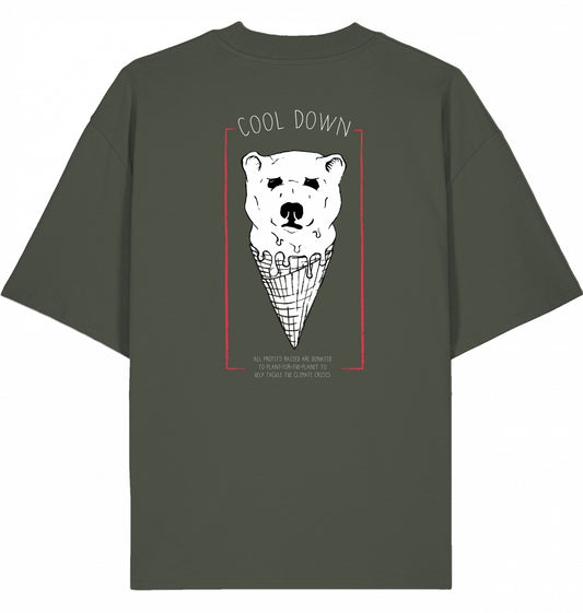 COOL DOWN Organic Oversized Shirt Khaki