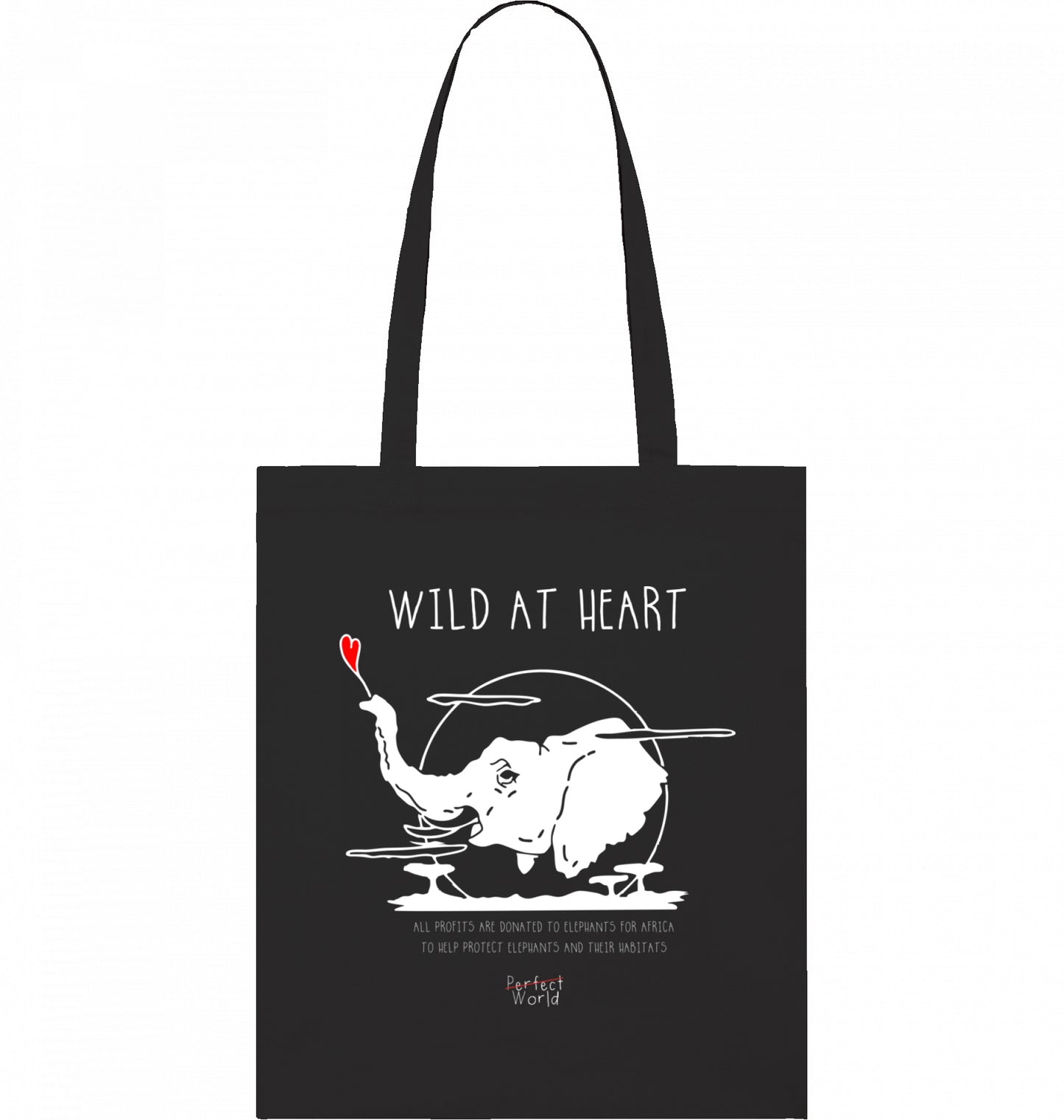 WILD AT HEART Organic Tote Bag Black