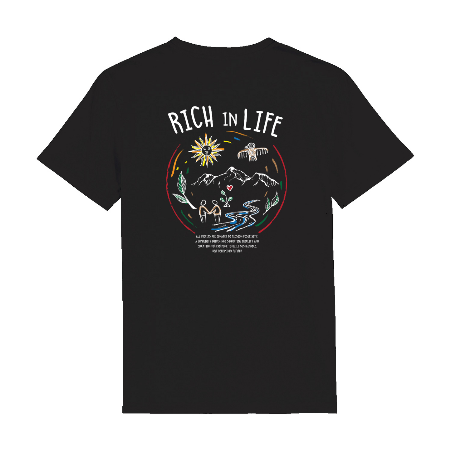 RICH IN LIFE Organic T-Shirt - BLACK | Stanley&Stella