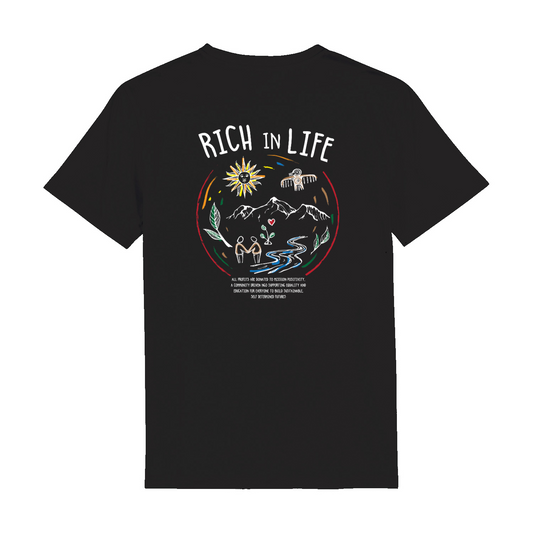 RICH IN LIFE Organic T-Shirt - BLACK | Stanley&Stella