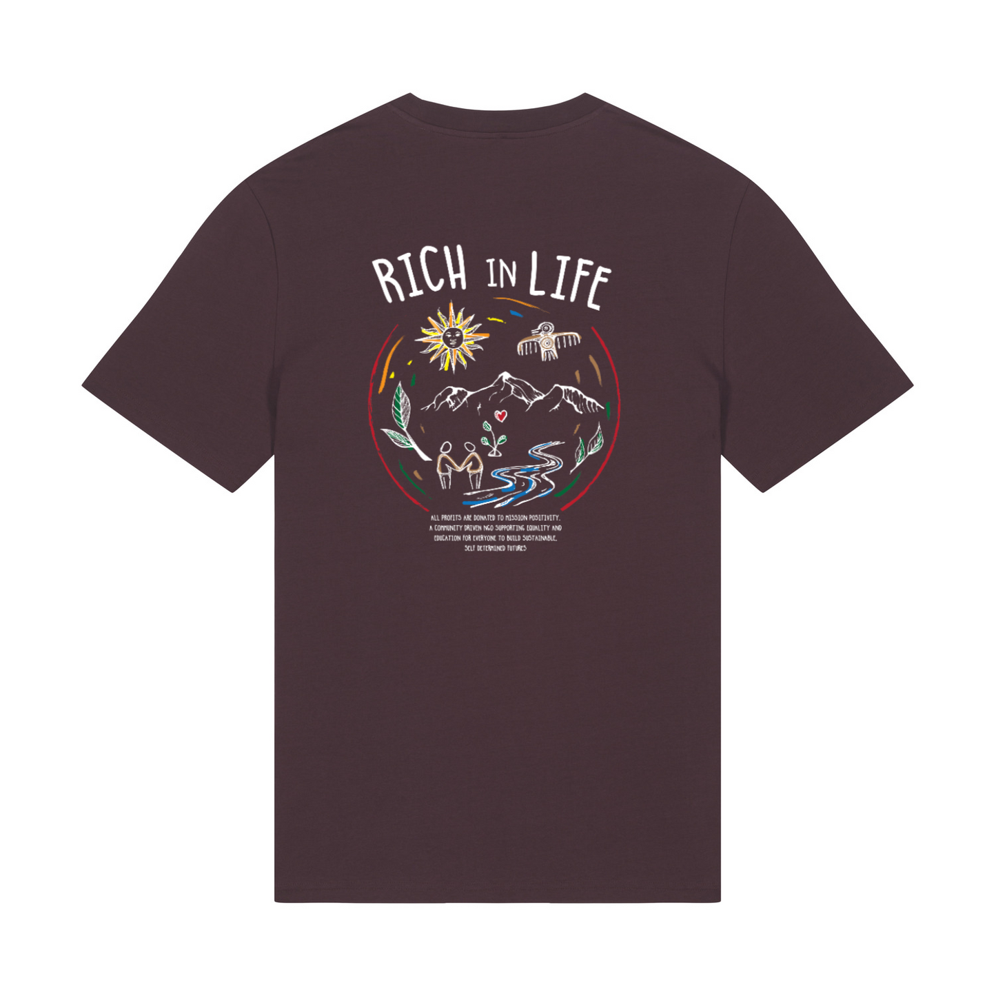 RICH IN LIFE Organic T-Shirt RED BROWN | Stanley&Stella