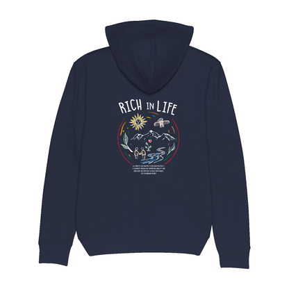 RICH IN LIFE Organic Hoodie French Navy | Stanley&Stella