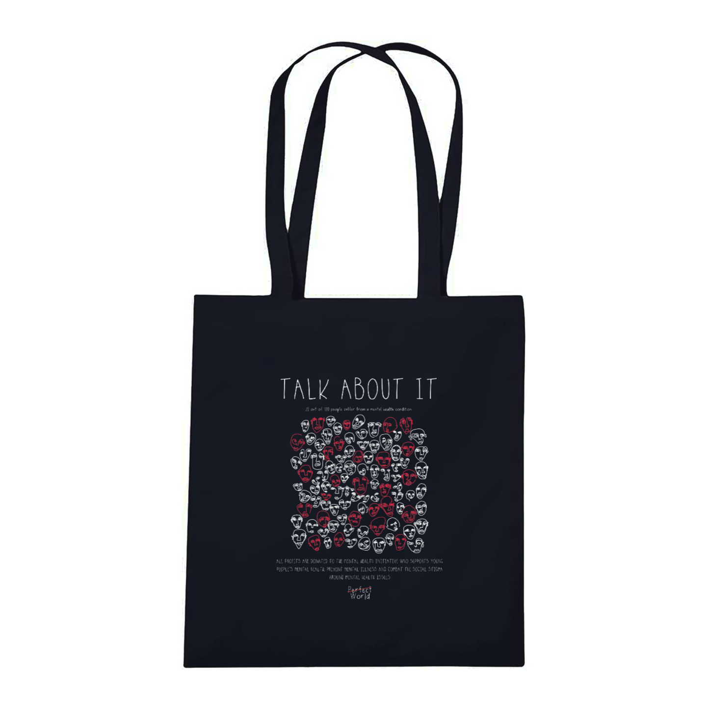 TALK ABOUT IT Organic Tote Bag Black