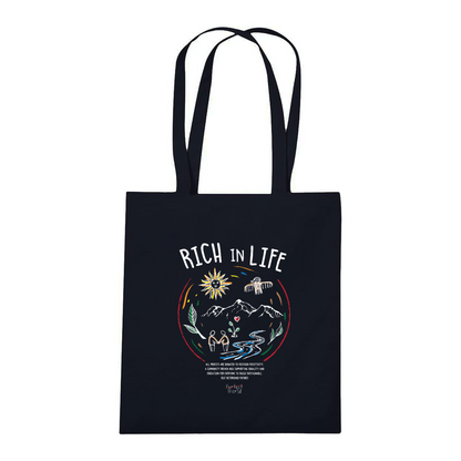 RICH IN LIFE Organic Tote Bag Black