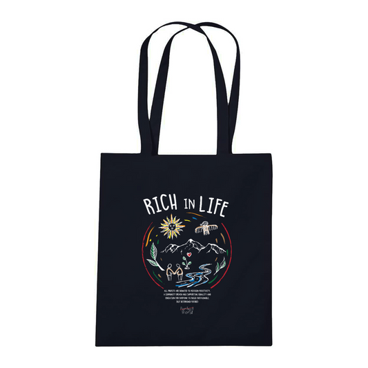 RICH IN LIFE Organic Tote Bag Black