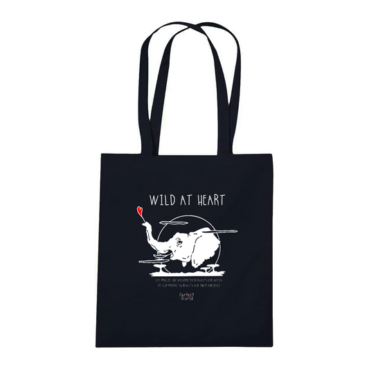 WILD AT HEART Organic Tote Bag Black