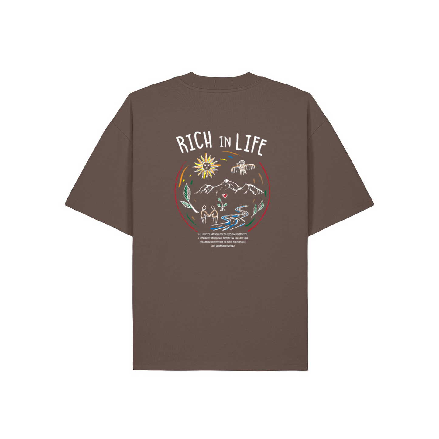 Rich In Life Organic Oversized Shirt Mocha | Stanley&Stella