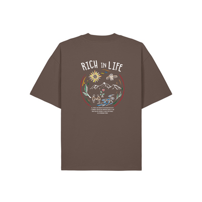 Rich In Life Organic Oversized Shirt Mocha | Stanley&Stella